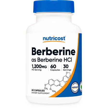 Nutricost Berberine HCl 600mg  60 Vegetarian Capsules - Non-GMO Supplement