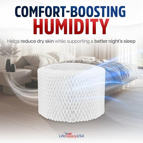 Filter A Humidifier Filter Replacement Wick Compatible with Honeywell HCM350, HCM645, Sunbeam 1173, Relion WA-8D, Kaz 3020, Vicks V3100 V3800 by LifeSupplyUSA (6-Pack)