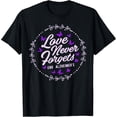 thumbnail image 2 of 100% Cotton Love Never Forgets End Alz Alzheimer's Awareness Butterfly T-Shirt, 2 of 5