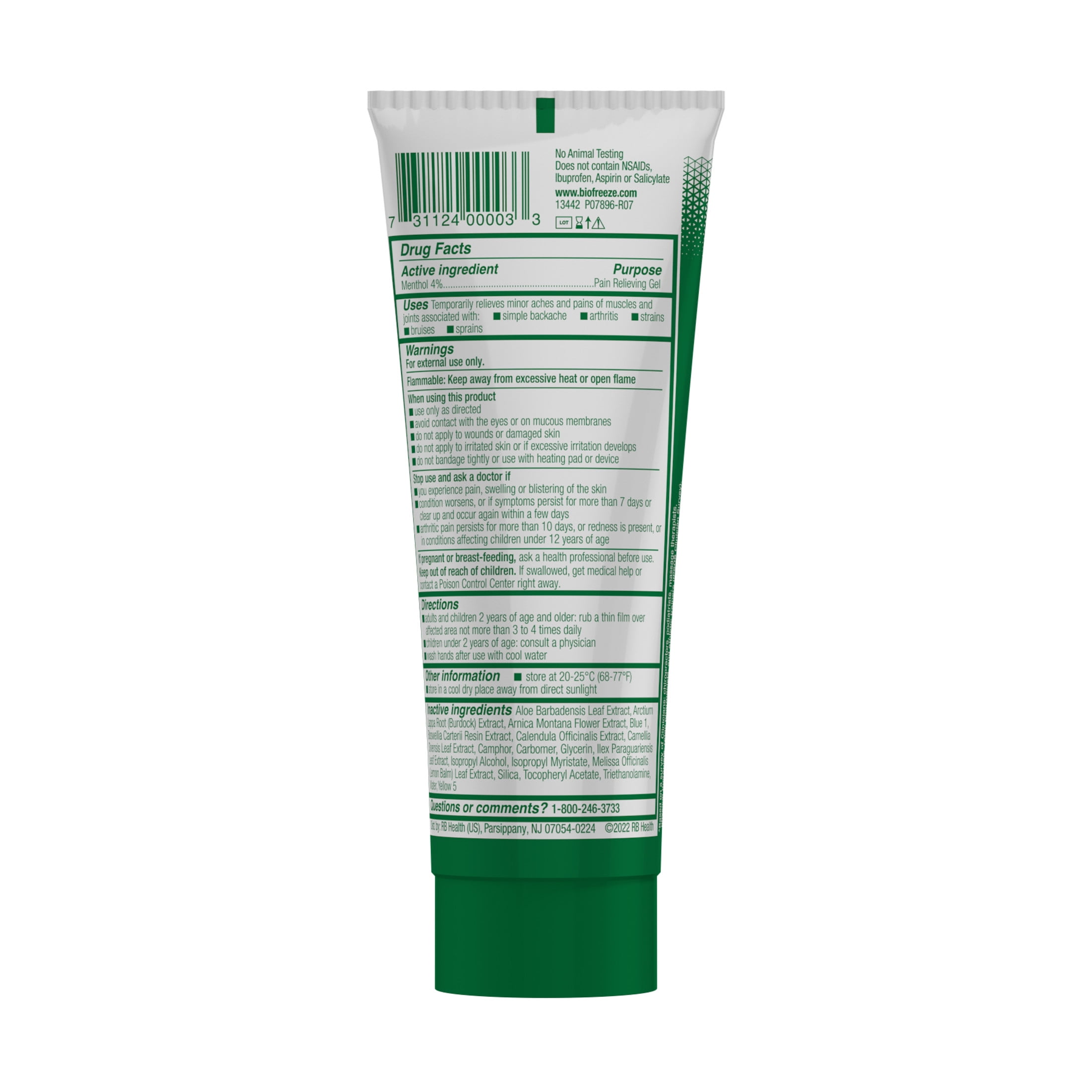 Biofreeze Arthritis Pain Relief Gel, For Joint, Muscle & Back Pain Relief, OTC & HSA Eligible, Menthol, 3 FL OZ