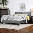 thumbnail image 4 of Furniture of America Mellie Faux Leather Bed, Queen, Gray, 4 of 5