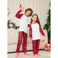 thumbnail image 4 of Family Christmas Pajamas Set Mommy Daughter Matching Clothes Plaid Print DIY Sleepwear Baby&Dog Overall Romper Xmas Family Look, 4 of 4