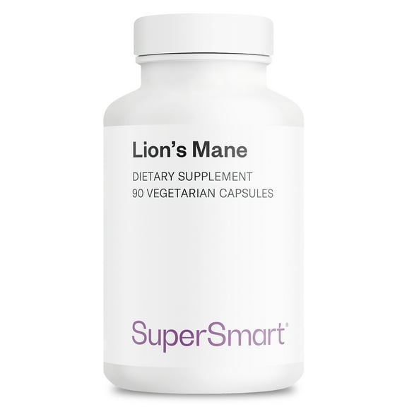 SuperSmart Lion's Mane 1500mg per Day (High Strength) - 30% Polysaccharides - Lion's Mane Extract 8:1 - Hericium Erinaceus Mushroom Supplement | Non-GMO & Gluten Free - 90 Vegetarian Capsules