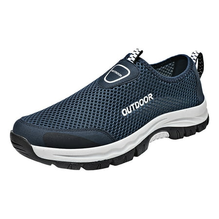 CZHGKM formal Shoes for Men Men Shoes Com fortable Soft Sole Breathable Casual Shoes Summer Mesh Hollow Breathable Casual Shoes Blue 41