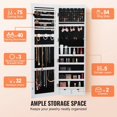 thumbnail image 5 of VEVOR Mirror Jewelry Cabinet 47.05in Lockable Wall or Door Mounted Armoire White, 5 of 11
