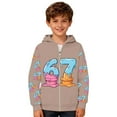 thumbnail image 5 of MEZZALL Boys Cartoon Number 67 Print Hooded Zip Up Jacket Long Sleeve Athletic Sweatshirt Outerwear Kids Breathable Tops Coats, 5 of 6