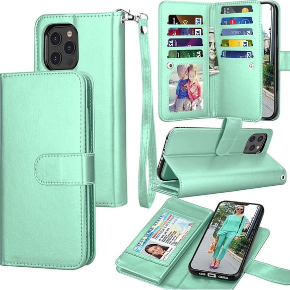 Tekcoo Wallet Case for Galaxy A71 4G / Galaxy A71 5G 2020 Luxury ID Cash Credit Card Slots Holder Carrying Pouch Folio Flip PU Leather Cover [Detachable Magnetic Hard Case] Lanyard - Turquoise
