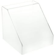 Plymor Clear Acrylic Slanted Front Display Case with No Base, 8" x 8" x 8"