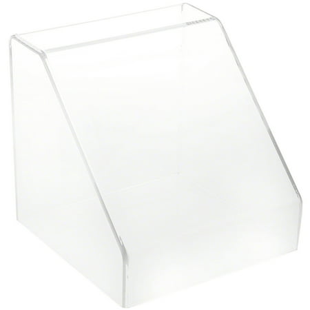 Plymor Clear Acrylic Slanted Front Display Case with No Base, 8" x 8" x 8"