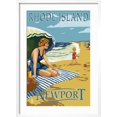 thumbnail image 2 of Art.com Newport, Rhode Island - Beach Scene Art Print by Lantern Press, White Frame Wall Art, 21" x 29", 2 of 5
