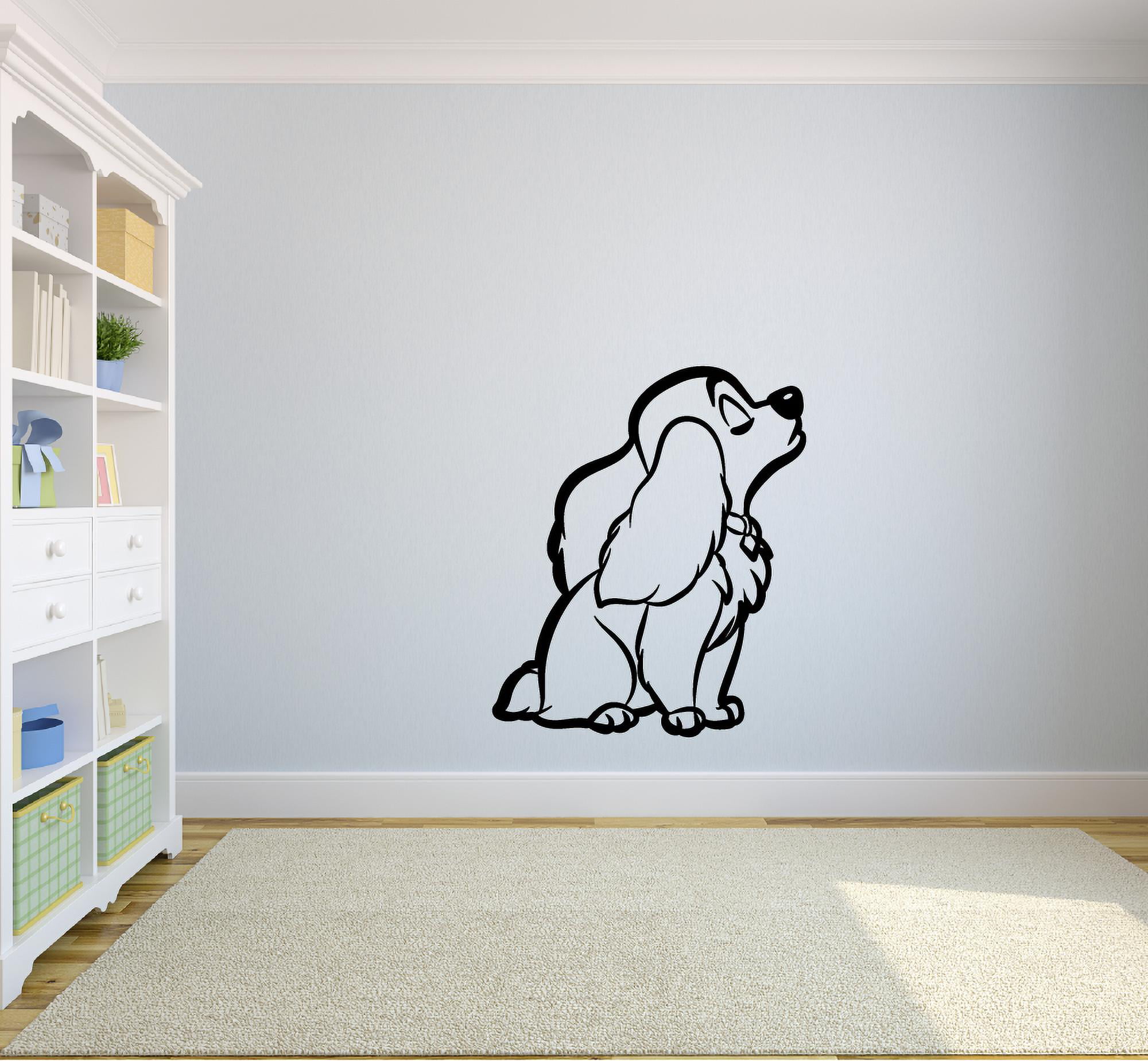 Disney Lady Tramp Pasta Cartoon Kids Vinyl Art Sticker For Home Room Wall Decals 