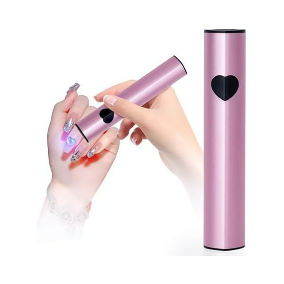 YJJSKEJI 10W Handheld UV Light for Gel Nails Mini Nail Lamp with USB Rechargeable Flash Cure Lamp Nail Art for Gel Polish, 3D Nail Art & Home Use (Pink)