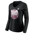 thumbnail image 2 of Women's Black Texas A&M Aggies 12th Man Centennial Long Sleeve V-Neck T-Shirt, 2 of 3