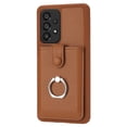thumbnail image 5 of Compatible with Samsung Galaxy A53 5G Wallet Phone Case,360°Rotation Finger Ring Holder Kickstand,with Card Holder,Lychee Pattern PU Leather Durable Shockproof Rugged Phone Case,Brown, 5 of 12