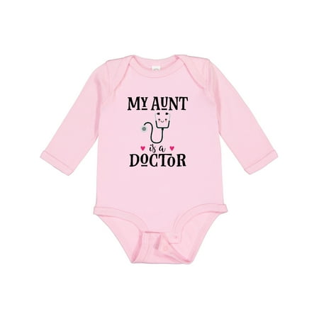 

Inktastic My Aunt is a Doctor Gift Baby Girl Long Sleeve Bodysuit