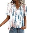 thumbnail image 5 of Women's Printed Button Down Shirts Short Sleeve Lapel Collar Top 2026 Summer Tops for Women Casual Loose Fit Clothing Pocket Tees Outfits Blouse, 5 of 6