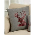 thumbnail image 3 of Fennco Styles Christmas Plaid Reindeer Wool Blend Decorative Throw Pillow 18 x 18 Inch, 3 of 5