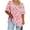 Pink, variant on Womens Plus Size Tops Floral Printed Summer T Shirts V-Neck Short Sleeve Tunic Tops Oversized Tees Shirts Casual Loose Blouses