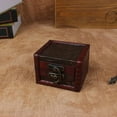 thumbnail image 3 of Vintage Small Jewelry Earring Necklace Storage Wooden Case Box Holder Container Small Vintage Jewelry Treasure Lock Storage Handmade Wooden Jewelry Case Box, 3 of 5