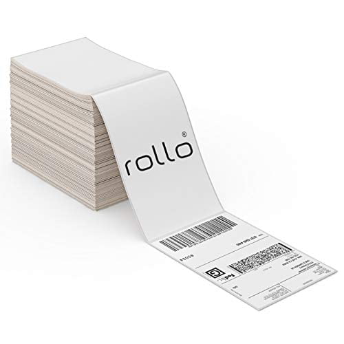 500/1000 Fanfold 4x6 Direct Thermal Shipping Labels for Zebra and Rollo Printers 