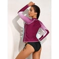 thumbnail image 6 of Women's Gradient Long Sleeve Rash Guard Sun Protection UPF 50+ Swimsuit Shirt Tops, 6 of 6