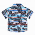 thumbnail image 5 of NIEWTR Toddler Boys Retro Geometric Print Short Sleeve Button Up Shirt Casual Stylish Tops for Kids(Light Blue,5-6 Years), 5 of 7