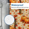 thumbnail image 4 of Thanksgiving Fall Harvest Shower Curtain Set, 72" x 72" Waterproof Polyester Bathroom Curtain with 12 Hooks, Rustic Farmhouse Pumpkin And Maple Leaves Vintage Home Decor for Restroom, 4 of 7