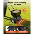 thumbnail image 2 of VEVOR Push Lawn Spreader, 12ft Spreading Width, Broadcast Spreader with 80lbs Load Capacity & 10 in All-Terrain Tires, Walk-Behind Garden & Lawn Broadcast Spreaders for Seed Fertilizer, Salt Ice Melt, 2 of 10