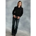 thumbnail image 2 of Roper Western Shirt Womens L/S Solid Poplin Black 03-050-0265-1017 BL, 2 of 2