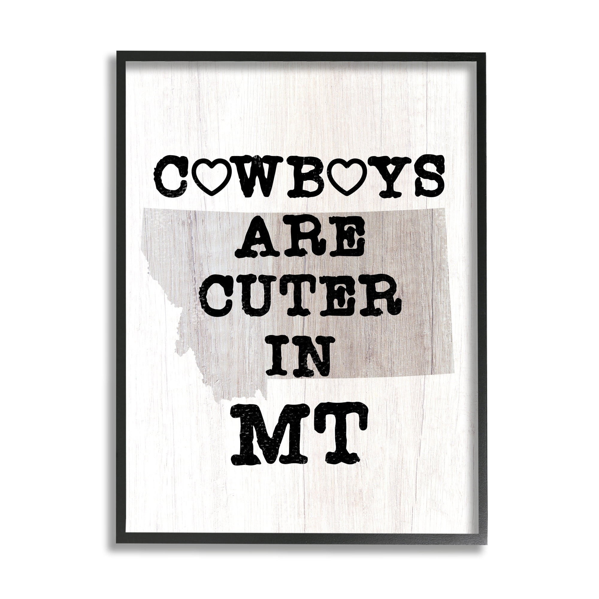 Stupell Industries Cowboys Cuter In Montana Text Country Quote , 11 x 14, Design by Lil' Rue