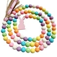thumbnail image 1 of Spring Wood Bead Garland with Tassels and Bunny Tag  Holiday Country Rustic Prayer Boho Beads Rae Dunn Shelf Decor, 1 of 9