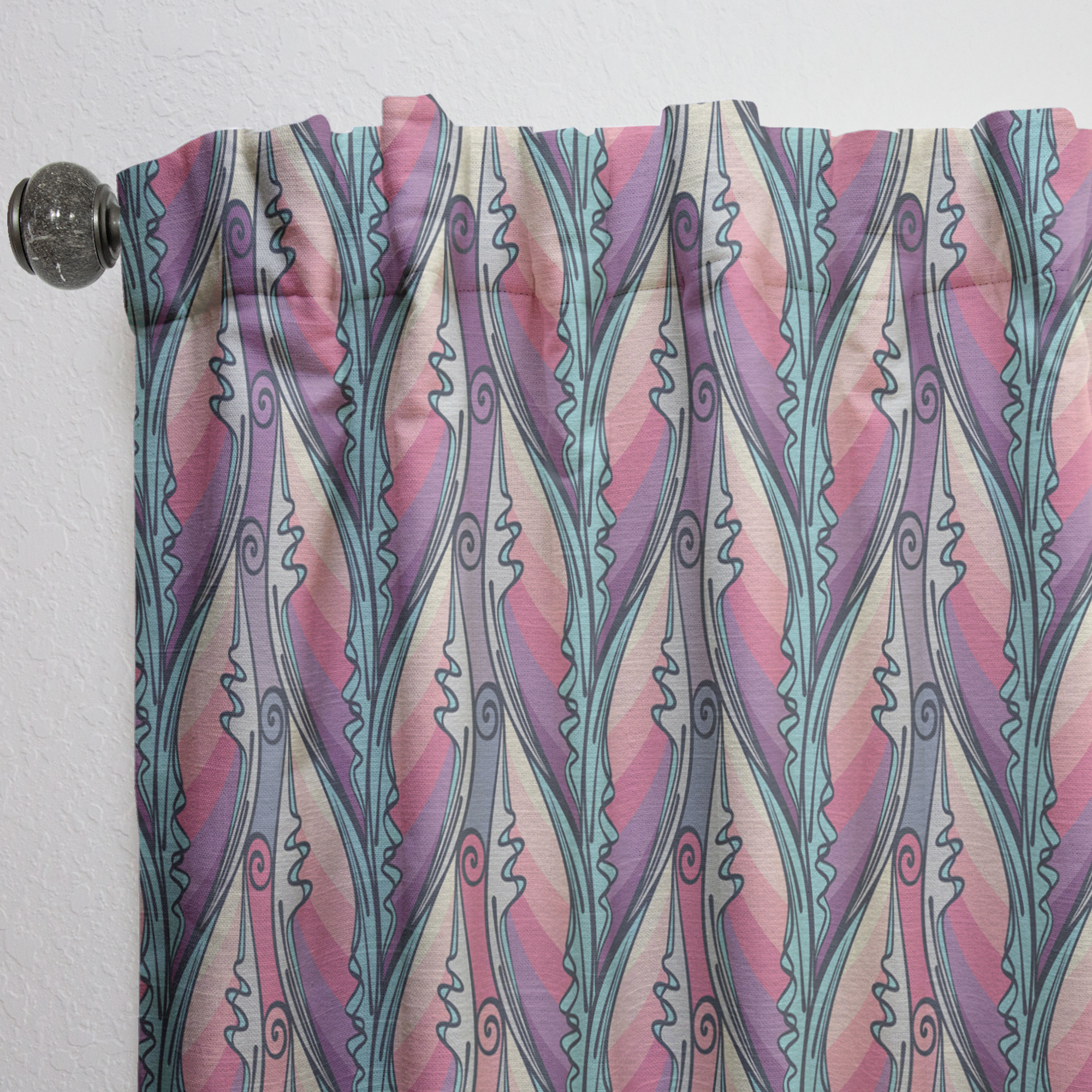 Designart 'Abstract Floral Pattern II' Bohemian & Eclectic Curtain Panel