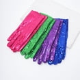 thumbnail image 5 of Nvzi Guantes de lentejuelas, guantes de cosplay, guantes de vestir, guantes de disfraz, 9 x 3,54 pulgadas, color rosa, 5 of 5