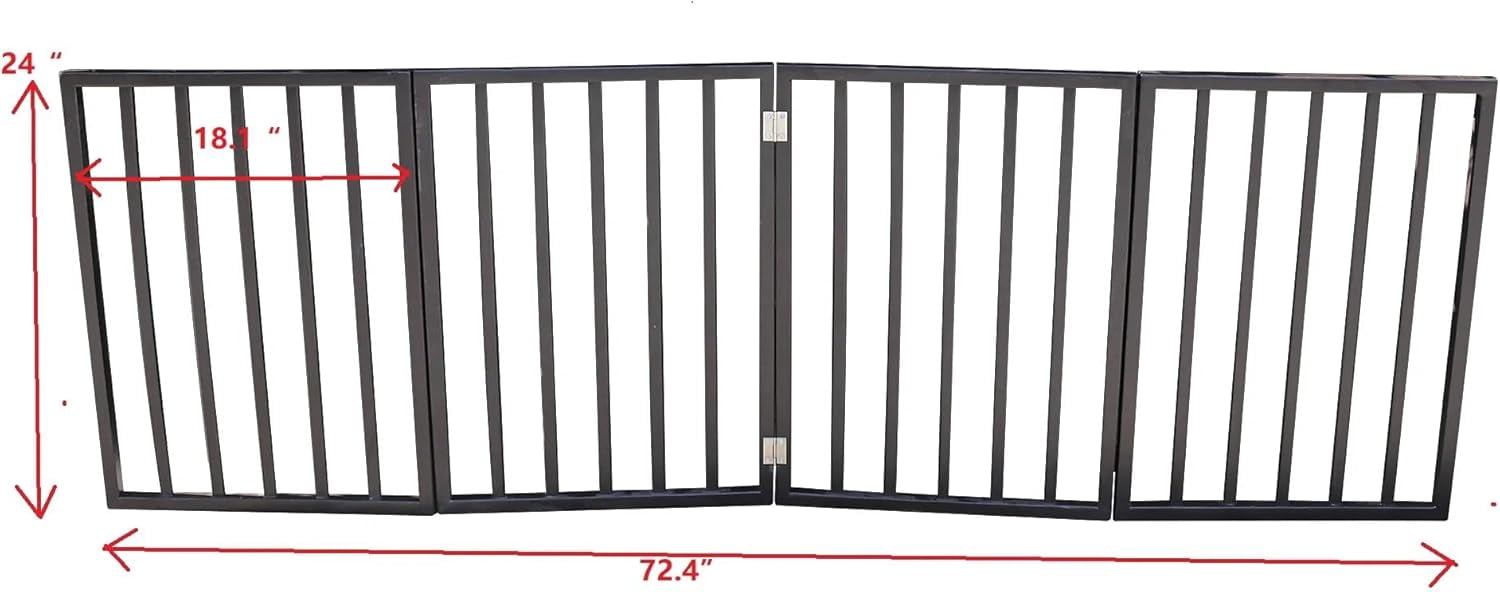 Pet Gate for Dogs Folding Freestanding Wooden Dog Gate for Doorways Stairs and House Arc Design Brown