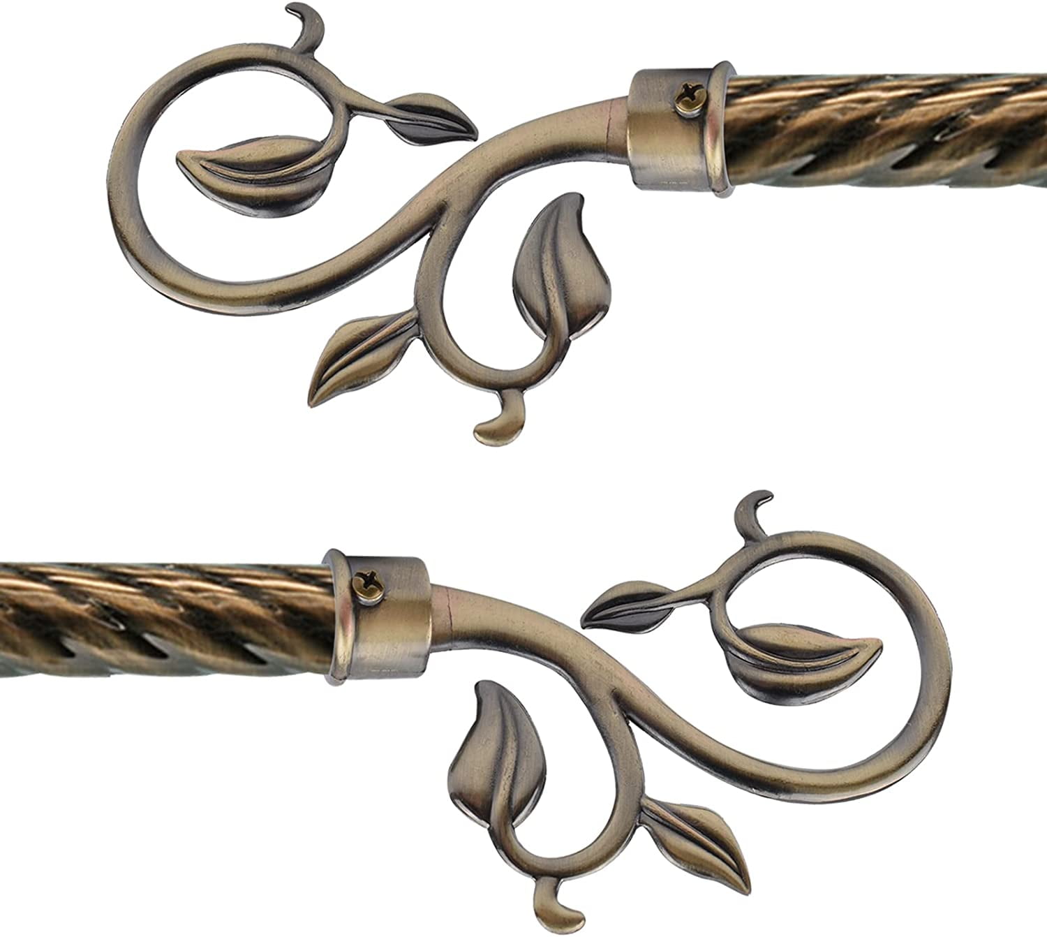 Curtain Finial, 2Pcs Bronze Curtain Rod Caps Metal Window Curtain Pole