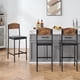 thumbnail image 3 of Set de 4 PU Upholstered 25.2-inch Moderno Counter Altura Bar Stools con Back y Footrest Marrón cm de Profundidadining Chairs para Bar y cm de Profundidadining Sala, 3 of 7