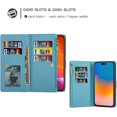 thumbnail image 3 of for iPhone 14 Pro Max Wallet Case with Strap, Premium PU Leather Flip Cover with Card Holder and Kickstand Bracelet Glitter Shockproof TPU Flip Cover Phone Cases for Girls Women, 3 of 16