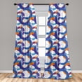 thumbnail image 5 of Ambesonne Geometric Curtains, Circles Brush Strokes Art, Pair of 28"x63", Dark Orange Cobalt Blue, 5 of 5