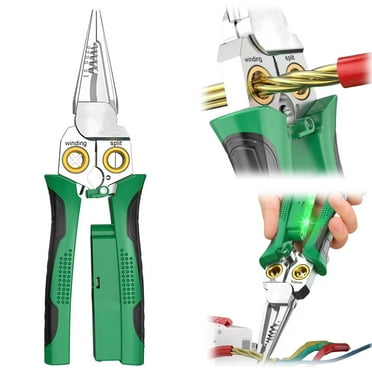 GADO Wire Stripper Twister with Electricity Measurement Function 8in1 Wire Stripping Pliers for Cutting and Pulling Wires Cable Scissors for Scraping and Pressing Wires with Voltage Test C30
