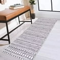 thumbnail image 1 of ZACOO 2'x6' Bedside Runner Rug Chenille Bohemian Distressed Moroccan Low Pile Profile Indoor Hallway Entryway Runner Rug Mat, Light Grey, 1 of 7