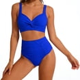 thumbnail image 5 of UTSJKR Women's 2026 Trendy High Waist Two Piece Bikini Set, European Sexy Cross Border Bathing Suit, Beach Swimwear Blue M, 5 of 6