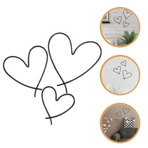 BESTOYARD 3Pcs Black Metal Wall Heart Sign for Valentine Wedding Home Decor
