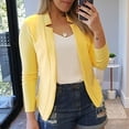 thumbnail image 2 of Dezsed Women's Blazer Open Front Cardigan Jacket Women's Solid Color Casual Fashion Long-sleeved Cardigan Top Jacket Coat Outerwear Yellow XXXL, 2 of 5