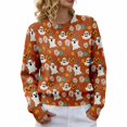 thumbnail image 6 of Halloween Sweaters for Women Fashion Graphic Print Long Sleeve Knit Pullover Tops Everyday Casual Look, 6 of 6