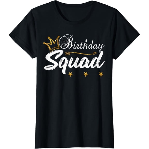 Birthday Squad Gold Crown White B-Day for Women T-Shirt