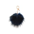 thumbnail image 1 of CC Fox Faux Fur Cell Phone Purse Key Chain, Navy, 1 of 2