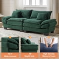 thumbnail image 4 of AENKYO 84" Corduroy Loveseat Sofa with Pillows, Modern 2-Seater Couch for Living Room,Green, 4 of 9