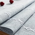 thumbnail image 3 of Wracra Rustic Linen Table Runner Farmhouse Style Table Runners 72 inches Long Embroidered Table Runner with Hand-Tassels for Party, Dresser Decor and Dining Room Decorations (Dusty Blue, 13"×72"), 3 of 6
