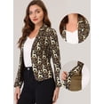 thumbnail image 2 of INSPIRE CHIC Chaqueta Tipo Blazer Informal Con Solapa De Muesca Y Manga Larga Para Mujer Marrón-Leopardo XS, 2 of 5