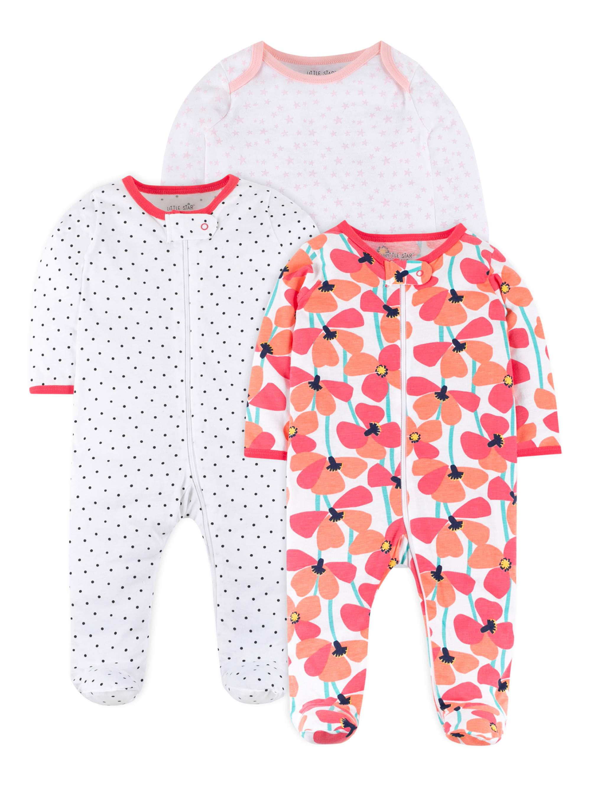 Disney Baby Girls Babygrows Bambi Character Clothing 2 Pack Multi Sleepsuits 